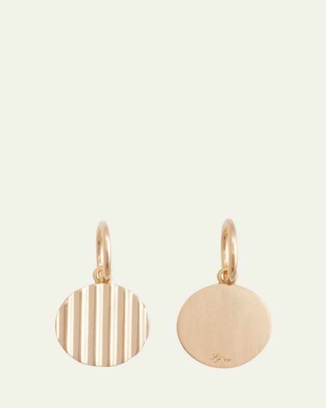 18K Yellow Gold Circle Barre Medallion Charm